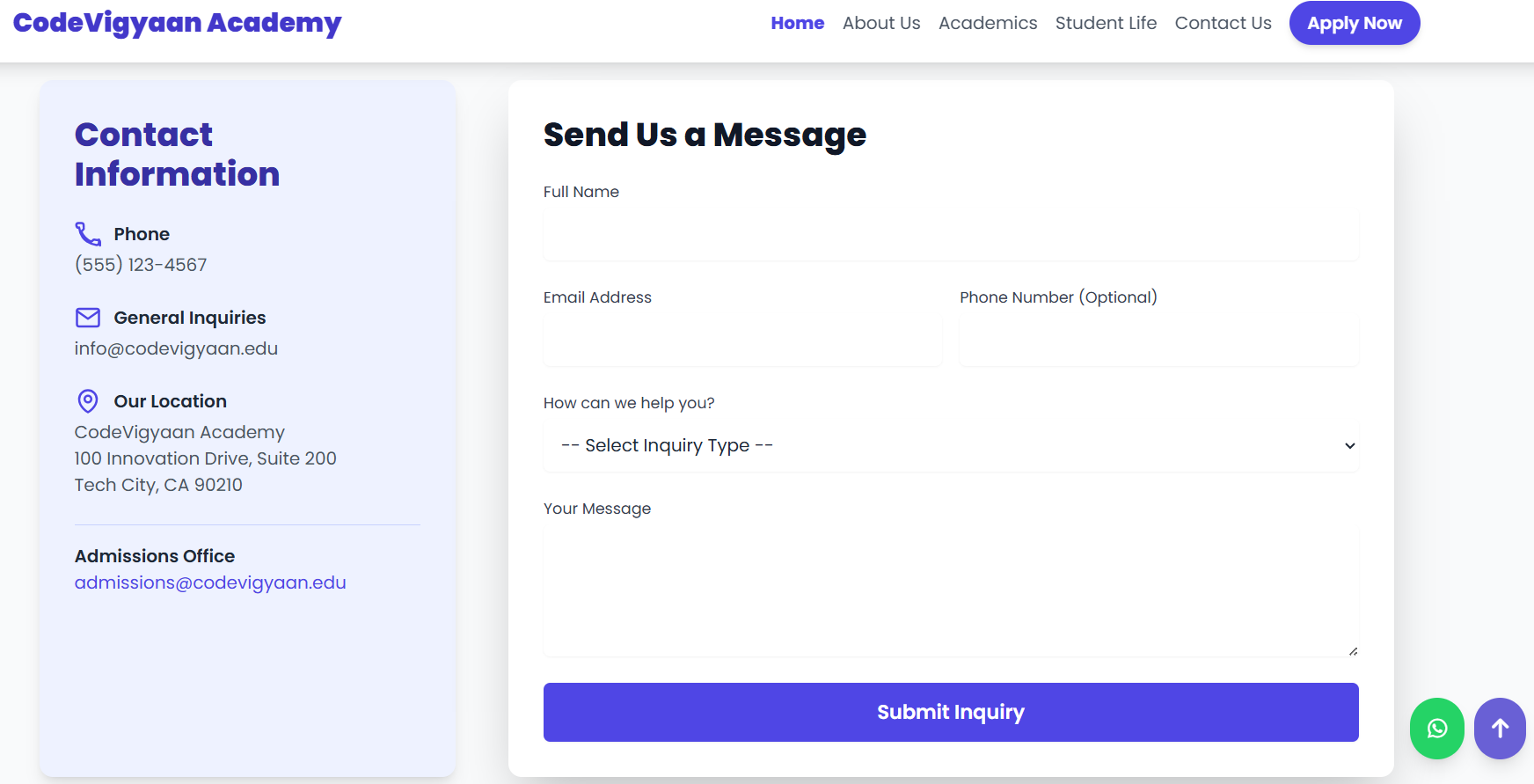 php school website project