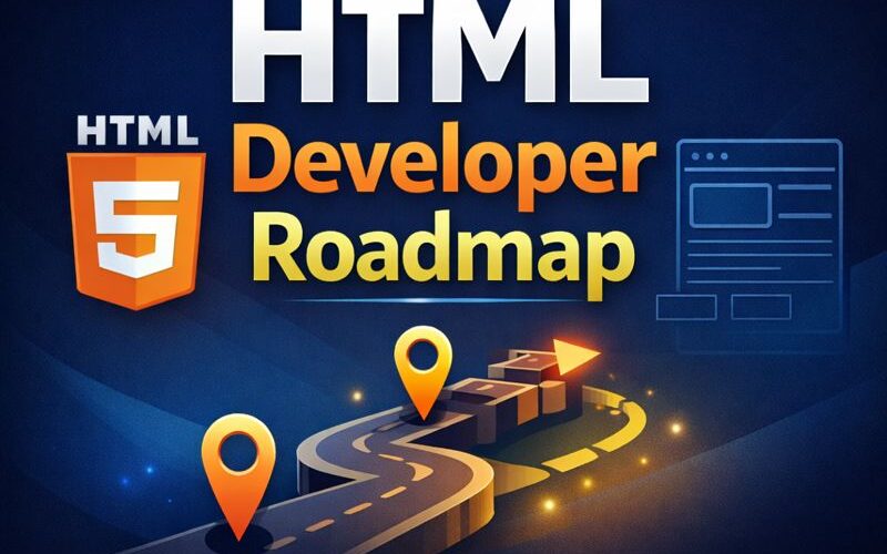 Free HTML Developer Roadmap 2025 HTML roadmap for beginners Learn HTML step by step roadmap HTML learning path infographic